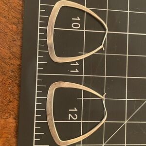 Ed Levin stamped sterling silver earrings oval hoops vintage